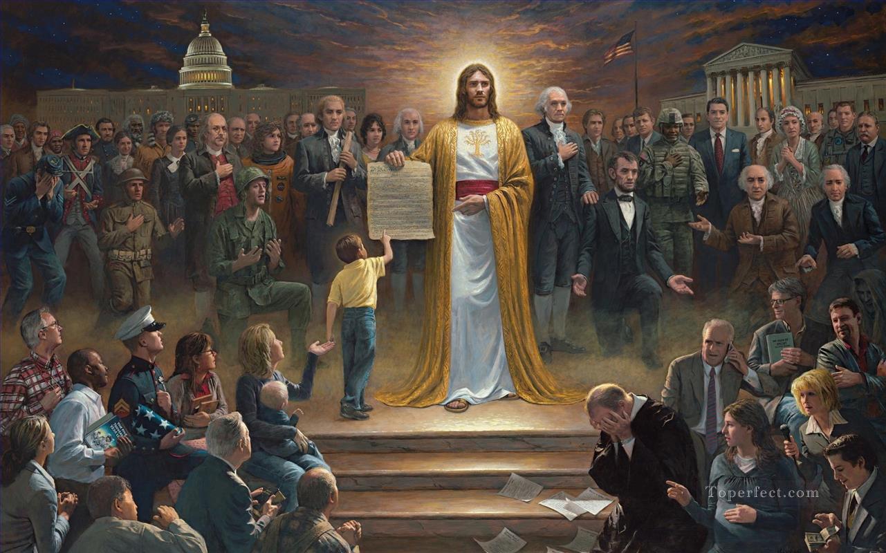 Jesus urges America to repent religious Christian Oil Paintings
